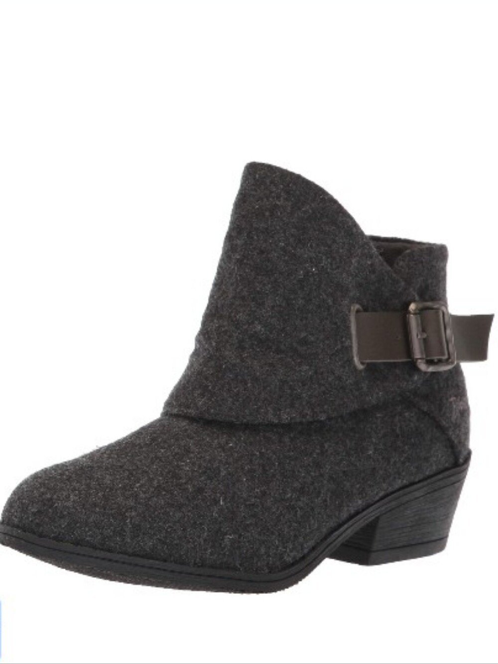 Blowfish Charcoal Gray Felt Ankle Boot with Buckle